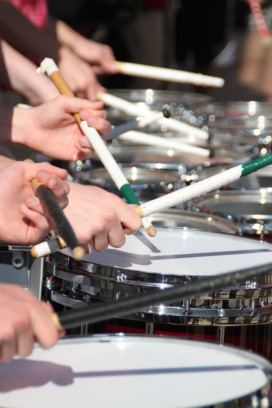 Drum Line, Marching Band, Drumstick, percussion, stick, snare, music, drum, drummer, percussion Instrument
