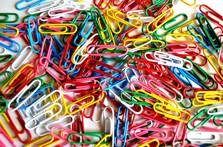 assorted-color paper clips, paper, clips, background, business, job, macro, utilities, office, documents