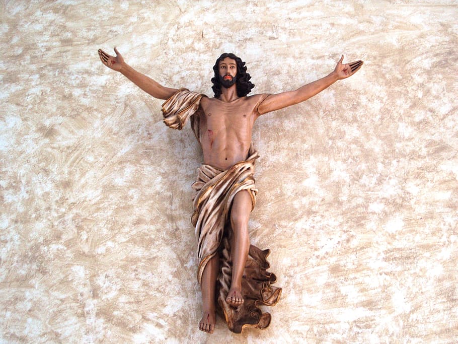 blanco, textil, Figura de Cristo, cristo crucificado, imagen de jesús, imagen de cristo, iglesia, crucifixión, sin camisa, brazo humano