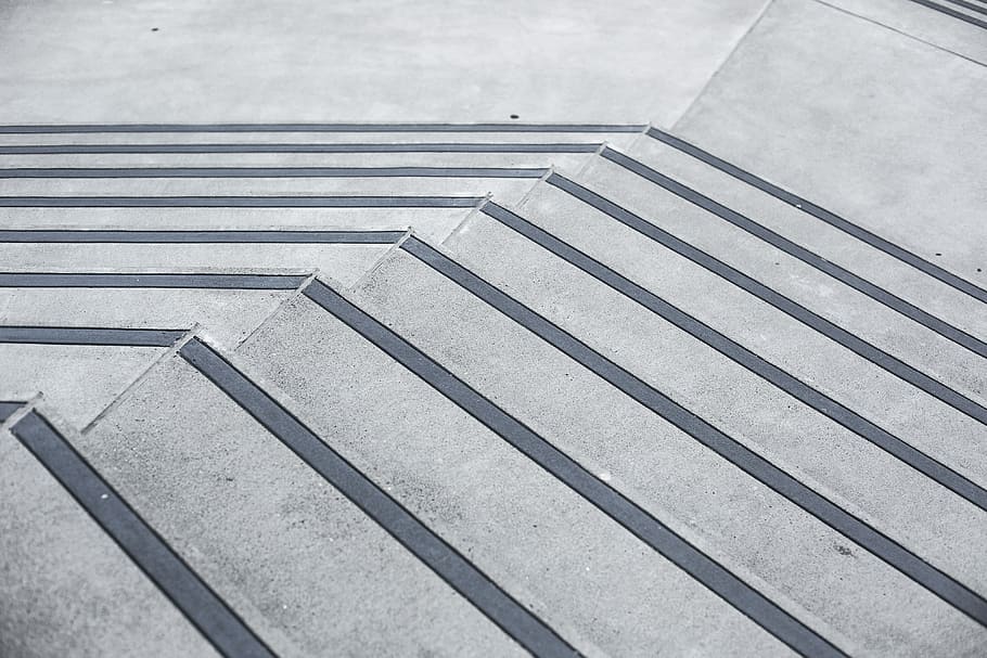 stairs #2, Clean, Minimalistic, Concrete, Stairs, abstract, architecture, black and white, city, gray
