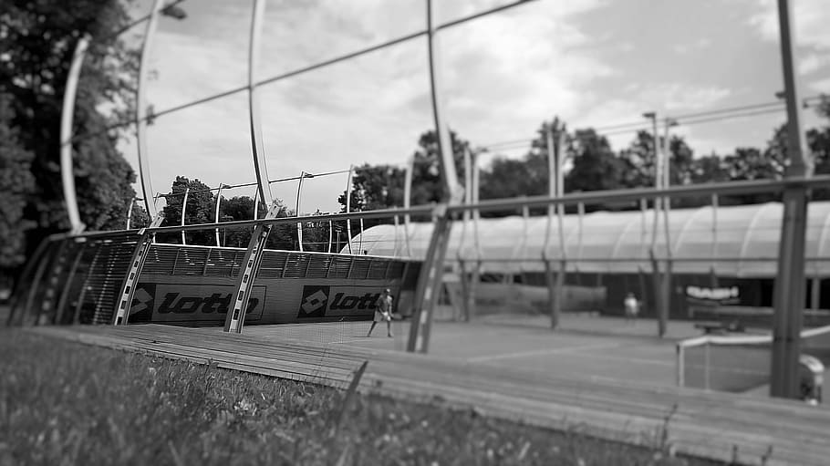 Tennis, Clay Court, Landscape, Outdoor, sky, white, black, lotto, day, outdoors