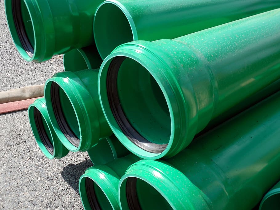 pipes, pipeline, construction material, site, green color, pipe - tube, close-up, metal, day, pipe