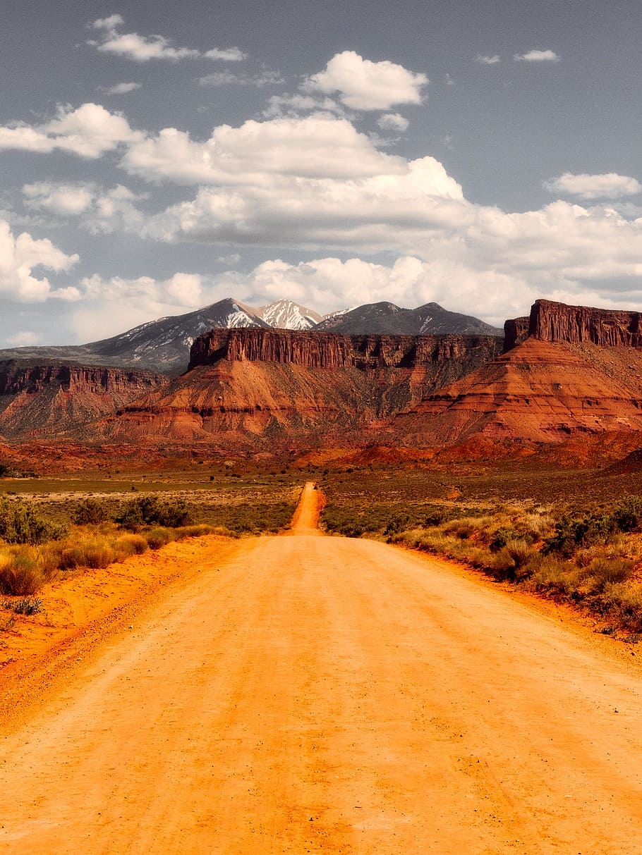 landscape photography, mountain, utah, dirt road, mountains, sky, clouds, nature, outdoors, desert