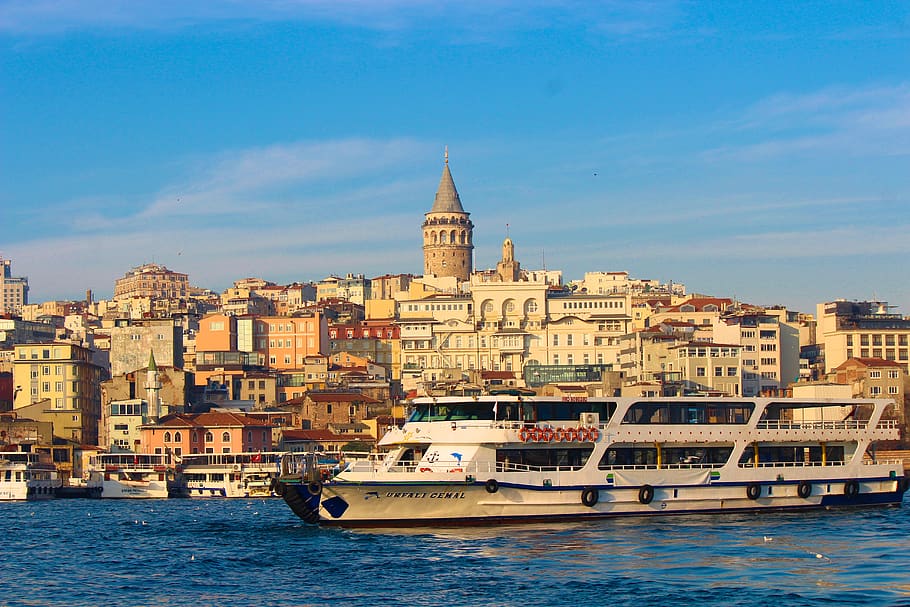 galata, tower, galata tower, landscape, travel, istanbul, peace, sky, estuary, architecture