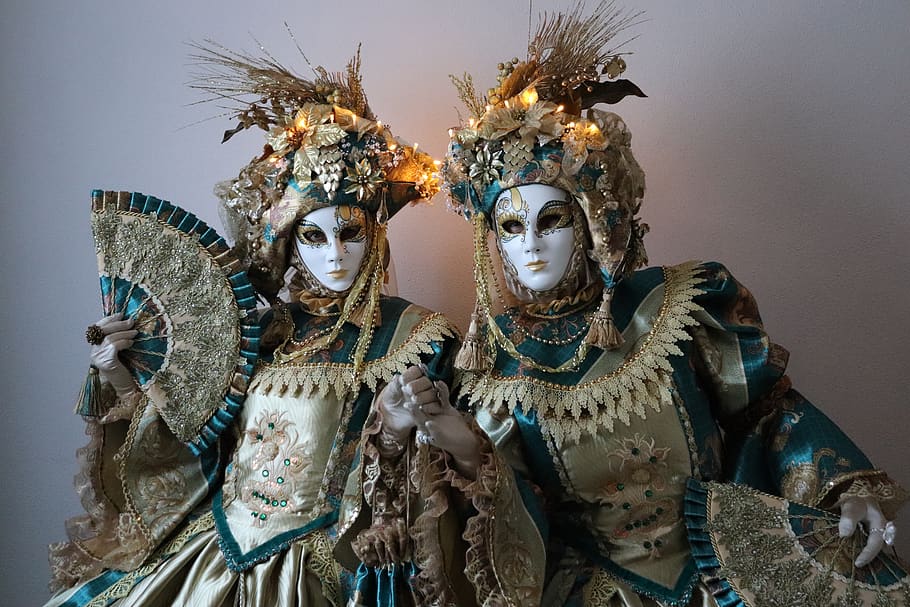 máscara, disfraz, carnaval, mascarada, venecia, fantasía, representación, máscara - disfraz, celebración, representación humana