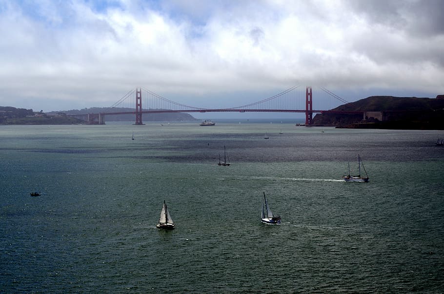 San Francisco, California, Bridge, City, san francisco, california, bridge, city, bay, francisco, san, landmark