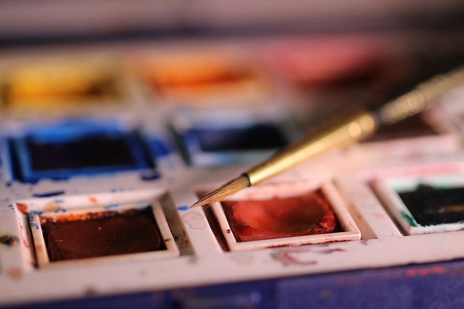 watercolours, paintbrush, artist, watercolor, painter, paint, creativity, creative, brush, artistic