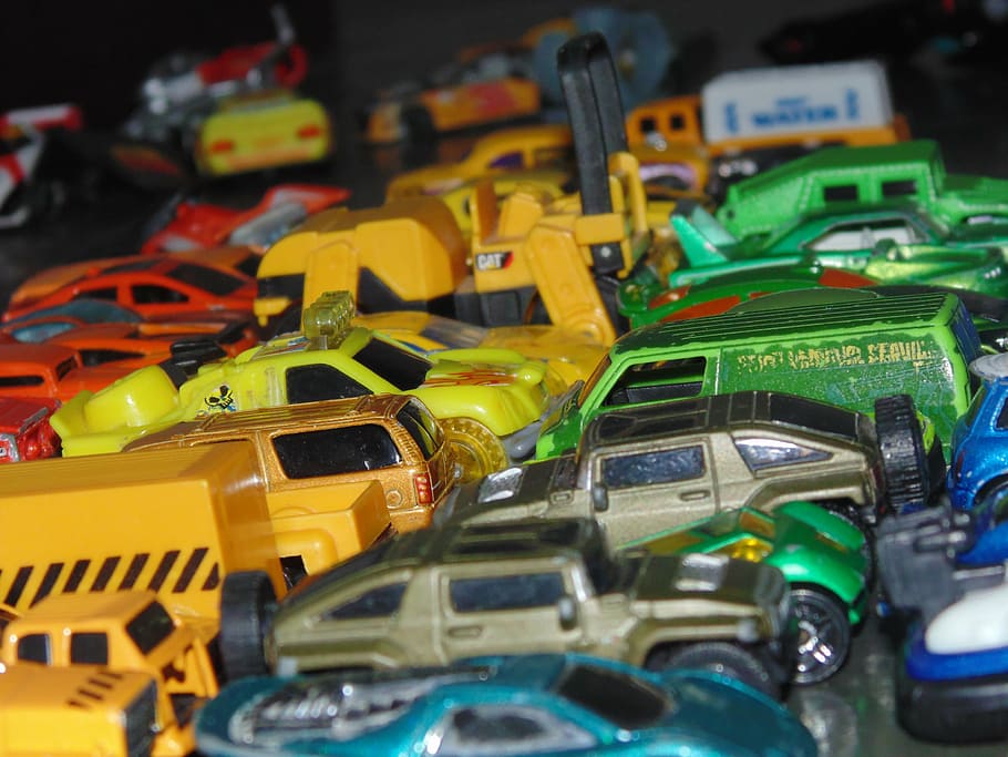 toy cars, rent a car, parking lot, toy, car, technology, motor vehicle, large group of objects, toy car, transportation
