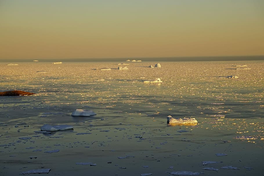 Groenlandia, Círculo Polar Ártico, Mar, Icebergs, hielo, naturaleza, agua, medio ambiente, tranquilidad, frente al mar