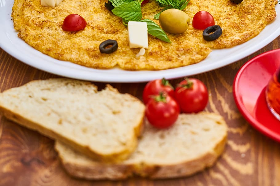 omelet, bread, healthy food, food, healthy, food photo, background, nutrition, close-up, vitamin