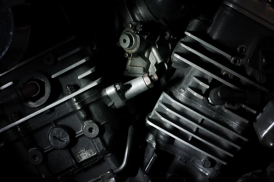 engine, automotive, black and white, machinery, metal, close-up, indoors, technology, machine part, full frame