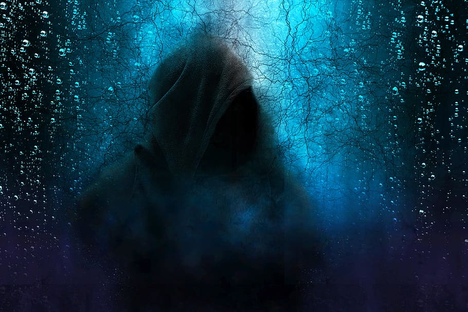 hooded apparition illustration, hooded man, mystery, scary, hood, horror, evil, crime, male, shadow