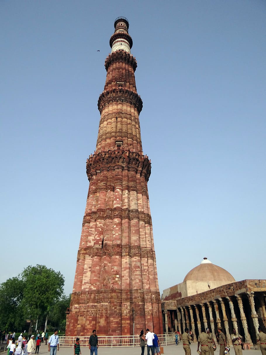 qutb minar, qutub minar, qutab, monumen islamic, situs warisan dunia unesco, delhi, monumen, batu, pilar, mughal