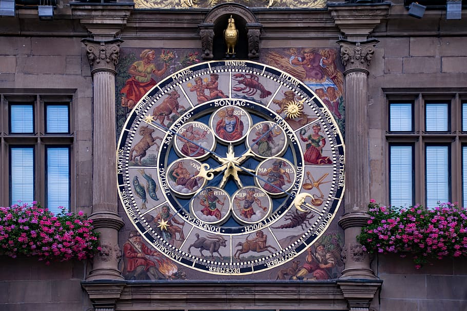 old town hall, heilbronn, baden württemberg, germany, astronomical clock, places of interest, clock, architecture, built structure, building exterior