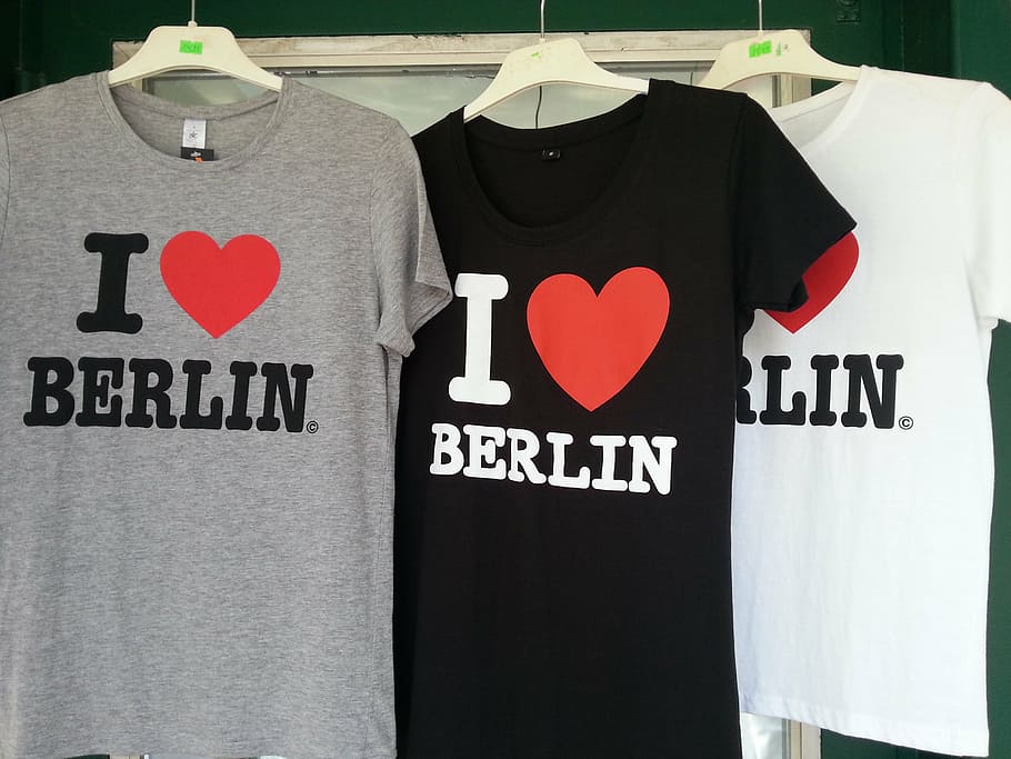 grey, black, white, love, berlin, crew-neck, t-shirts, hangers, shirts, t shirts