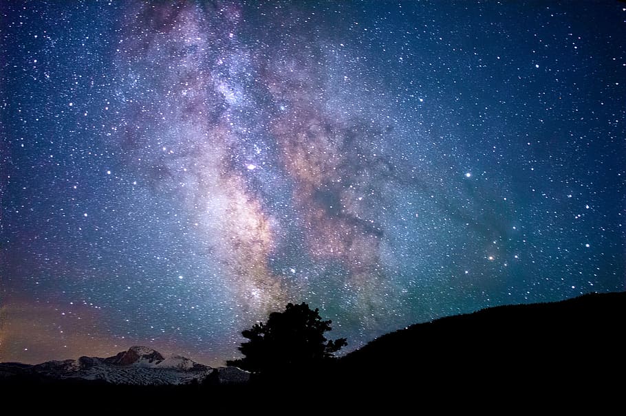 galáctico, núcleo, cielo, nacional, parque, Vía Láctea, Núcleo galáctico, Montañas Rocosas, Parque Nacional, Colorado