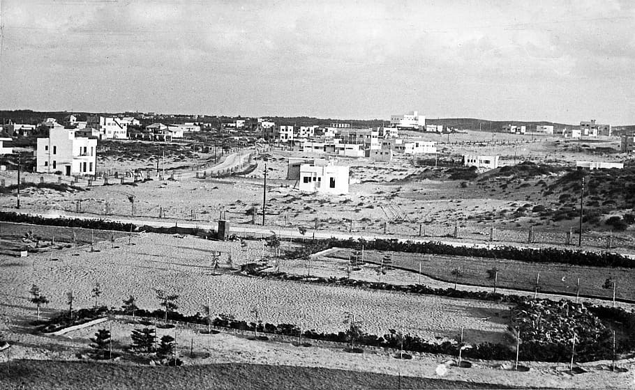 early, 1930s, landscape, Netanya, Israel, photos, landscapes, public domain, vintage, black And White