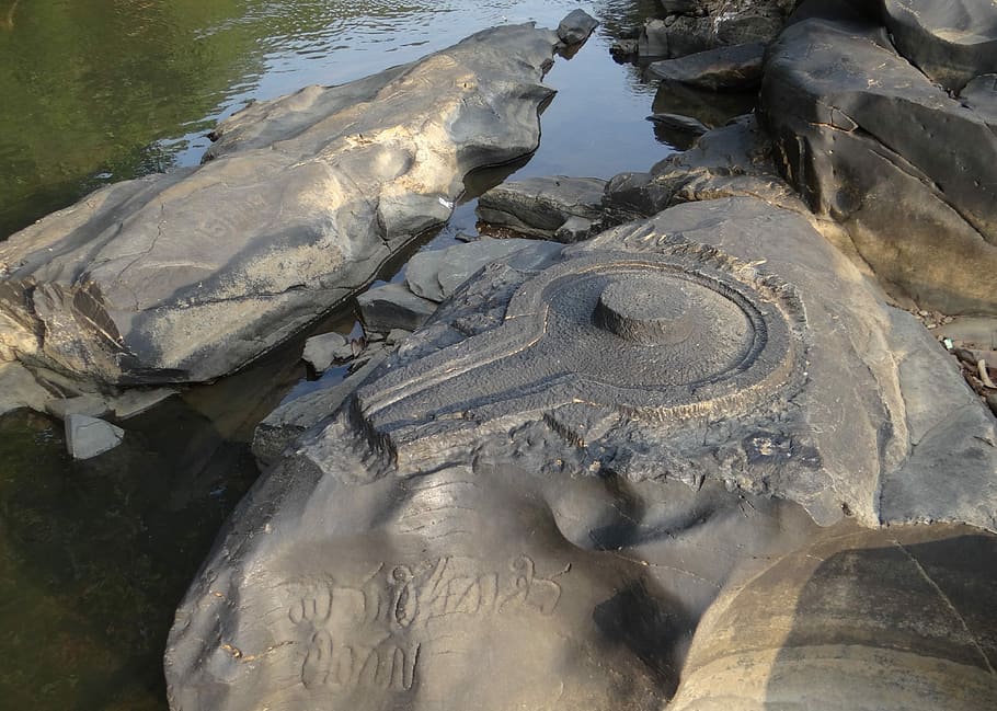 Sahasralinga, Batu, Patung, dasar sungai, shalmala, simbol, agama, hindu, kerohanian, spiritual