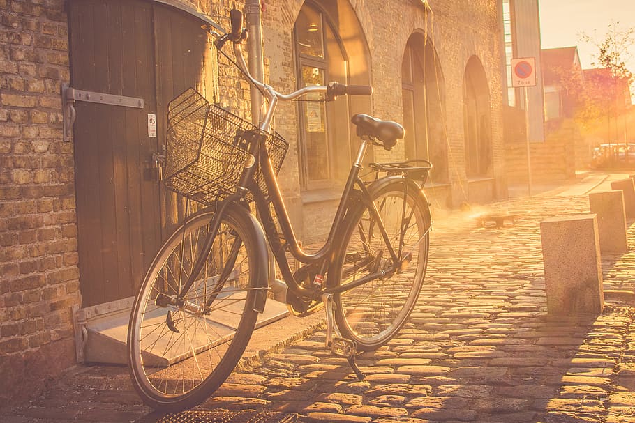 calles, bicicleta, Copenhague, Dinamarca, urbano, ciudad, viaje, calle, escena urbana, al aire libre