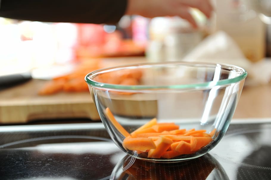 sliced, carrots, clear, glass bowl, kitchen, cook, vegetables, food, vitamins, healthy | Pxfuel