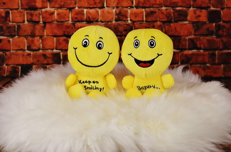 smilies, plush toys, cute, funny, happy, cheerful, smiley, emotions, smile, laugh