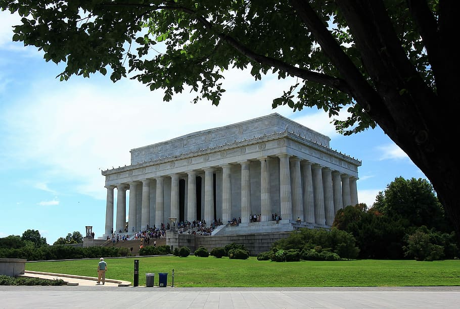 アメリカ, ワシントン, 記念碑, アブラハムリンカーン, ワシントンDC, 建築, 建築柱, 建物の外観, 有名な場所, 政府