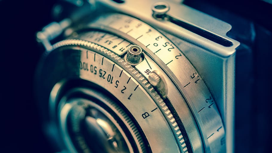 camera, photography, vintage, close-up, number, indoors, antique, metal, equipment, accuracy