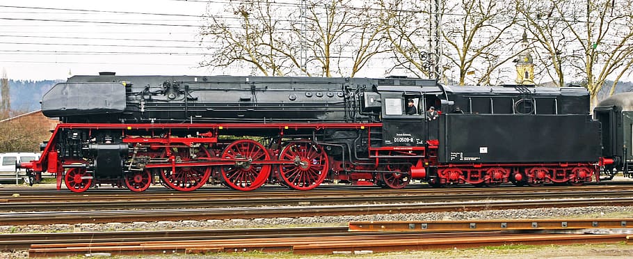 Steam Locomotive, Express Train, Br01, br 01, dr, reichsbahn, oldtimer, restored, worked, penny farthing locomotive