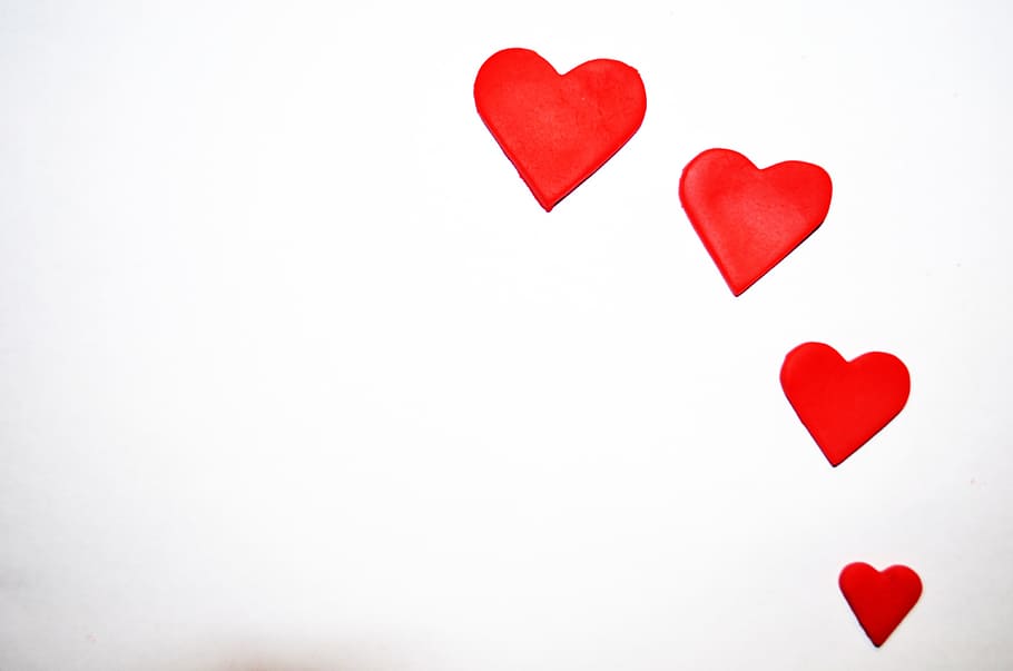 four, red, digital, wallppaer, Heart, Love, Valentine'S, Day, valentine's, day, relationship