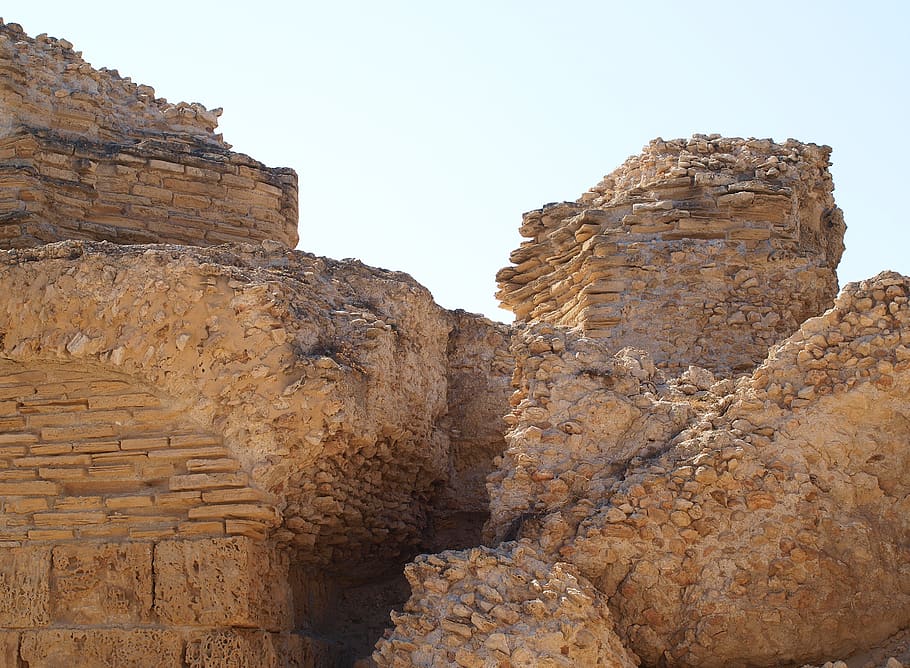 Cartago, ruinas, excavaciones, sitio arqueológico, antigüedad, roca, formación rocosa, sólido, objeto de roca, cielo