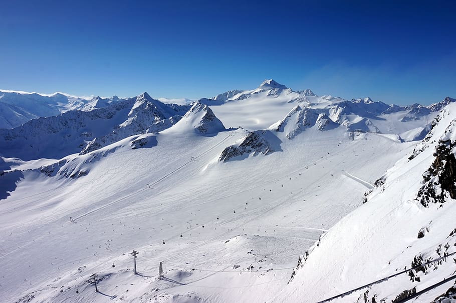 snow, mountain, winter, mountain peak, coldly, sölden, austia, skiing, nature, slopes