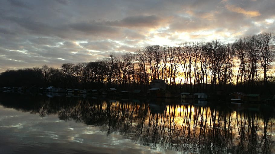 sava, river, november, early, morning, landscape, autumn, water, sunrise, reflection