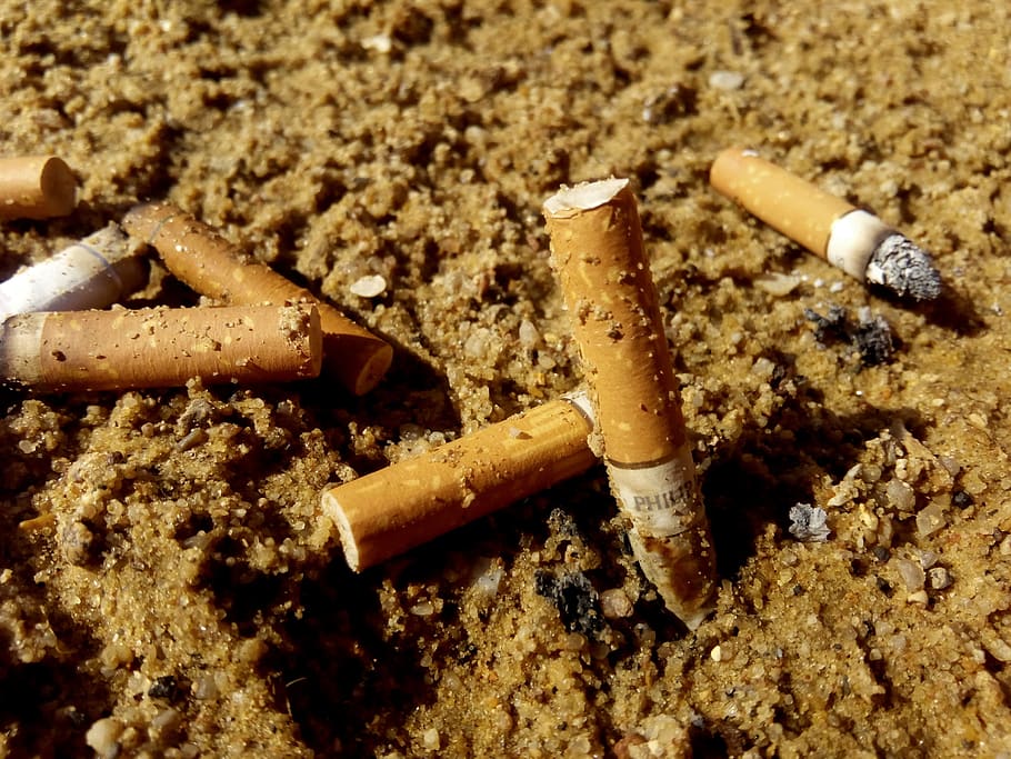 cigarettes, smoke, sand, unhealthy, smoking, addiction, habit, toxic, cancer, bad