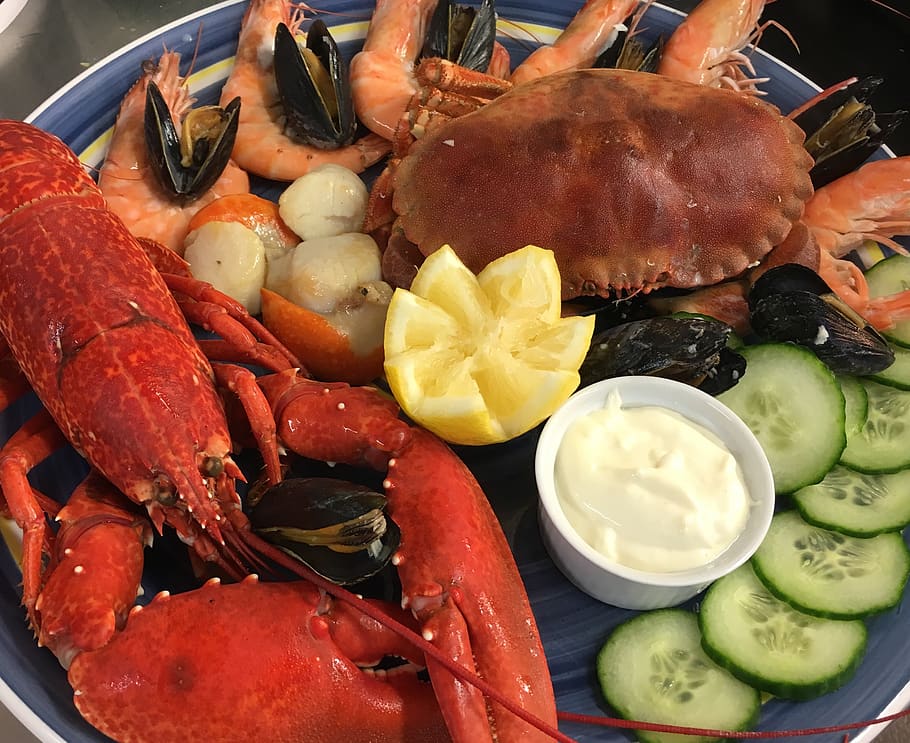 seafood, lobster, crab, fish, food, restaurant, sea, dinner, shellfish, fresh