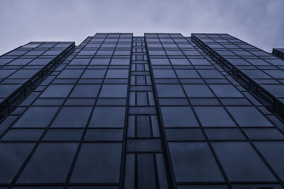 広角, 建築, ショット, ガラスの建物の正面, ロンドン, イギリス。, キャプチャされた, キヤノン5, 5d, ガラス