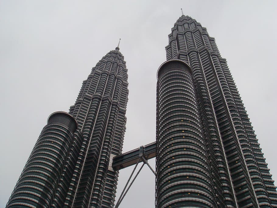 twin towers, kuala lumpur, malaysia, building, asia, city, architecture, cityscape, klcc, office