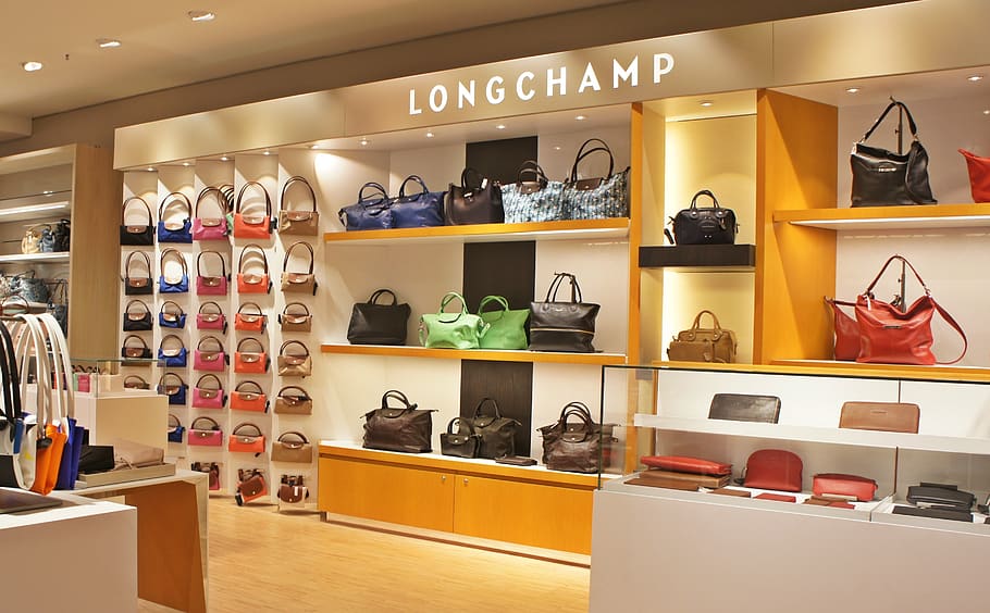 bag, handbag, department store, colorful, shelf, retail, choice, variation, shoe, shopping