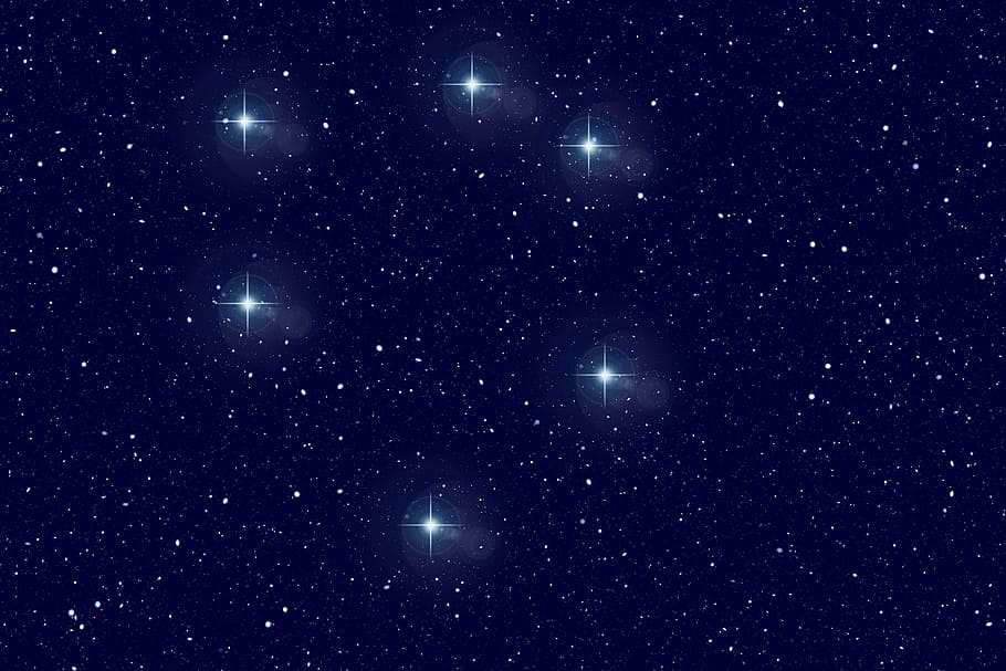 starry night illustration, fuhrmann, star, constellation, universe, sun, space, cosmos, galaxy, planet