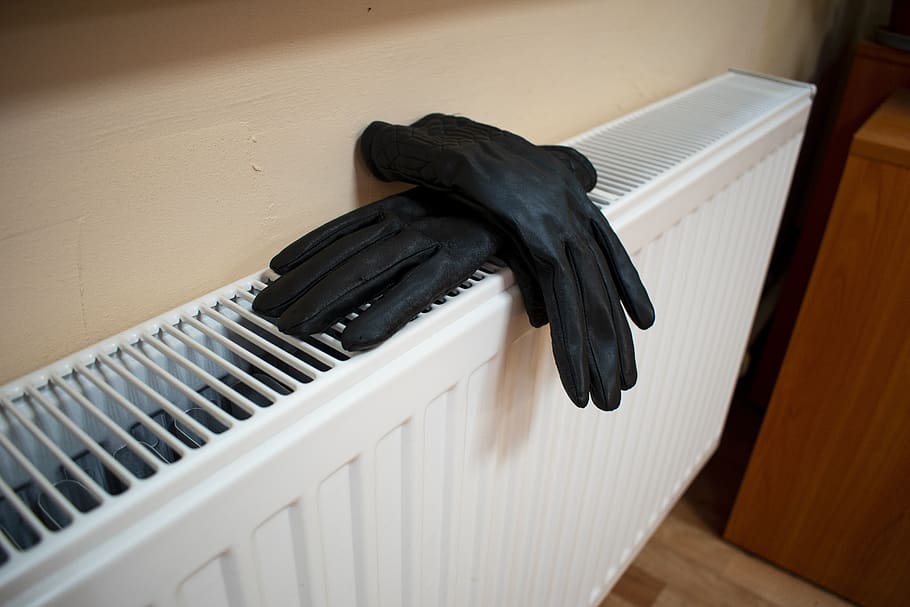 heating, battery, heat, heater, warm, radiator, gloves, skin, black color, indoors
