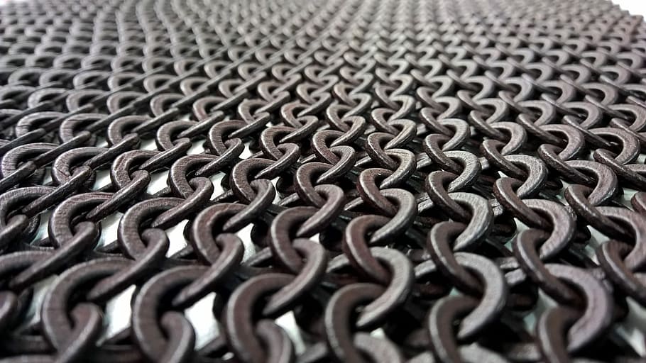 black, chain area rug, white, surface, Chain, Chainmail, 3D-Printing, Texture, members, metal