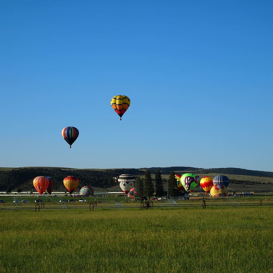 風船, フェスティバル, パンギッチ, ユタ, 打ち上げ, 航空機, 熱気球, 空, 環境, 気球