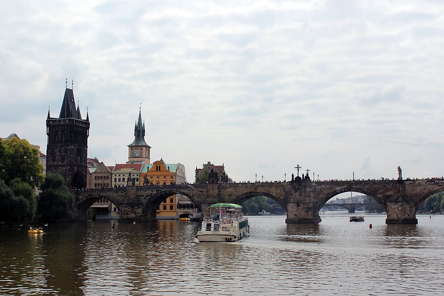 charles bridge, prague, czech republic, bridge, historically, moldova, city, river, cruise, built structure