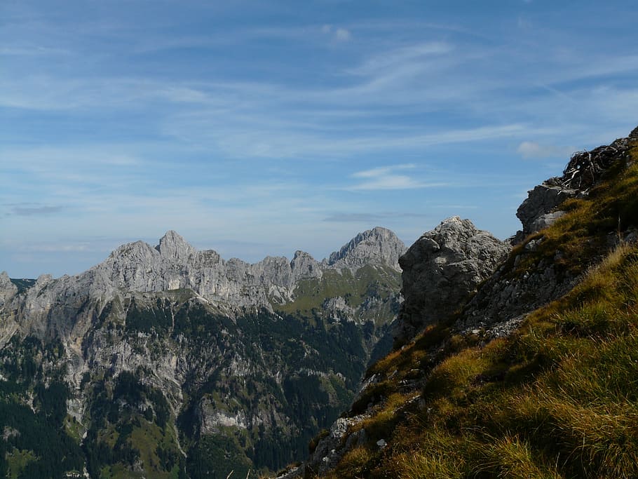 allgäu alps, alpine, mountains, tannheim, red flüh, gimpel, trowel top, kölle tip, tannheimer mountains, mountain