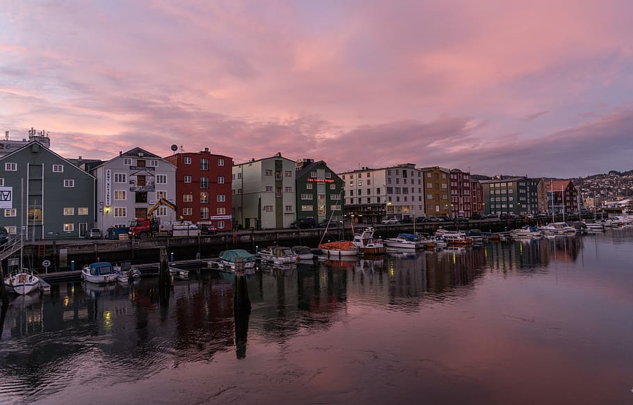 Trondheim, Norway, Sunrise, River, sunrise, river, architecture, colorful, travel, europe, tourism
