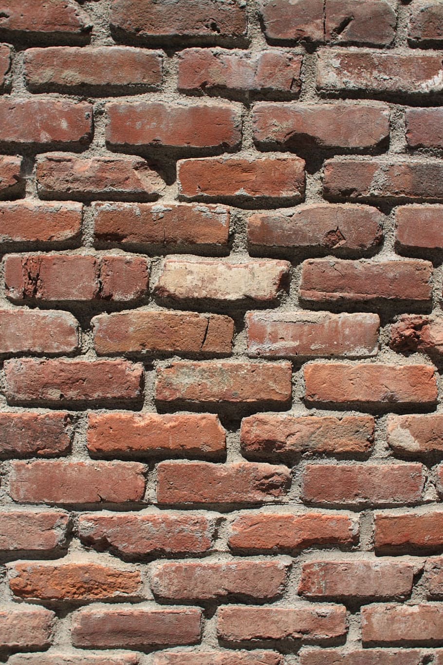 clay, brick, wall, background, red, reused, recycled, building, full frame, brick wall