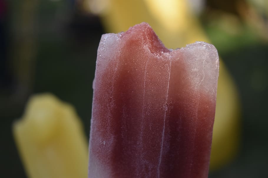 icy snack, red popsicle, popsicle, close-up, food and drink, freshness, food, focus on foreground, healthy eating, red