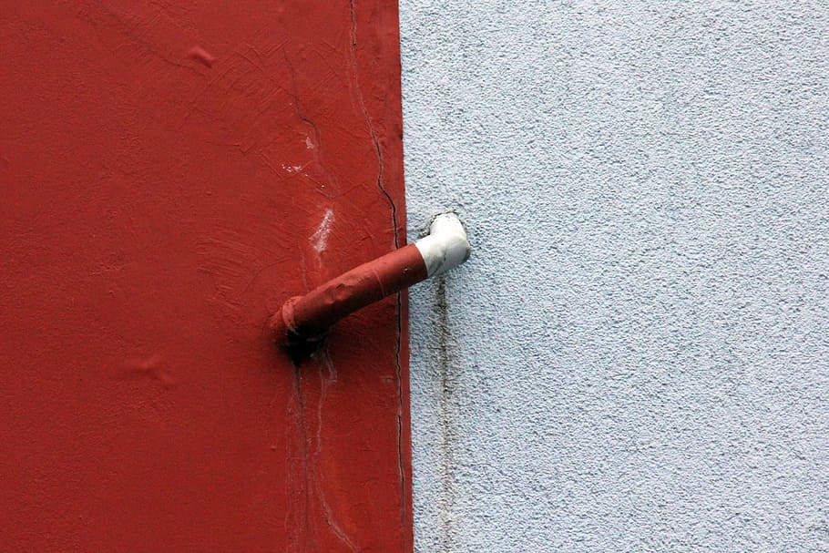 red, white, hauswand, paint, wall - building feature, built structure, day, building exterior, close-up, outdoors