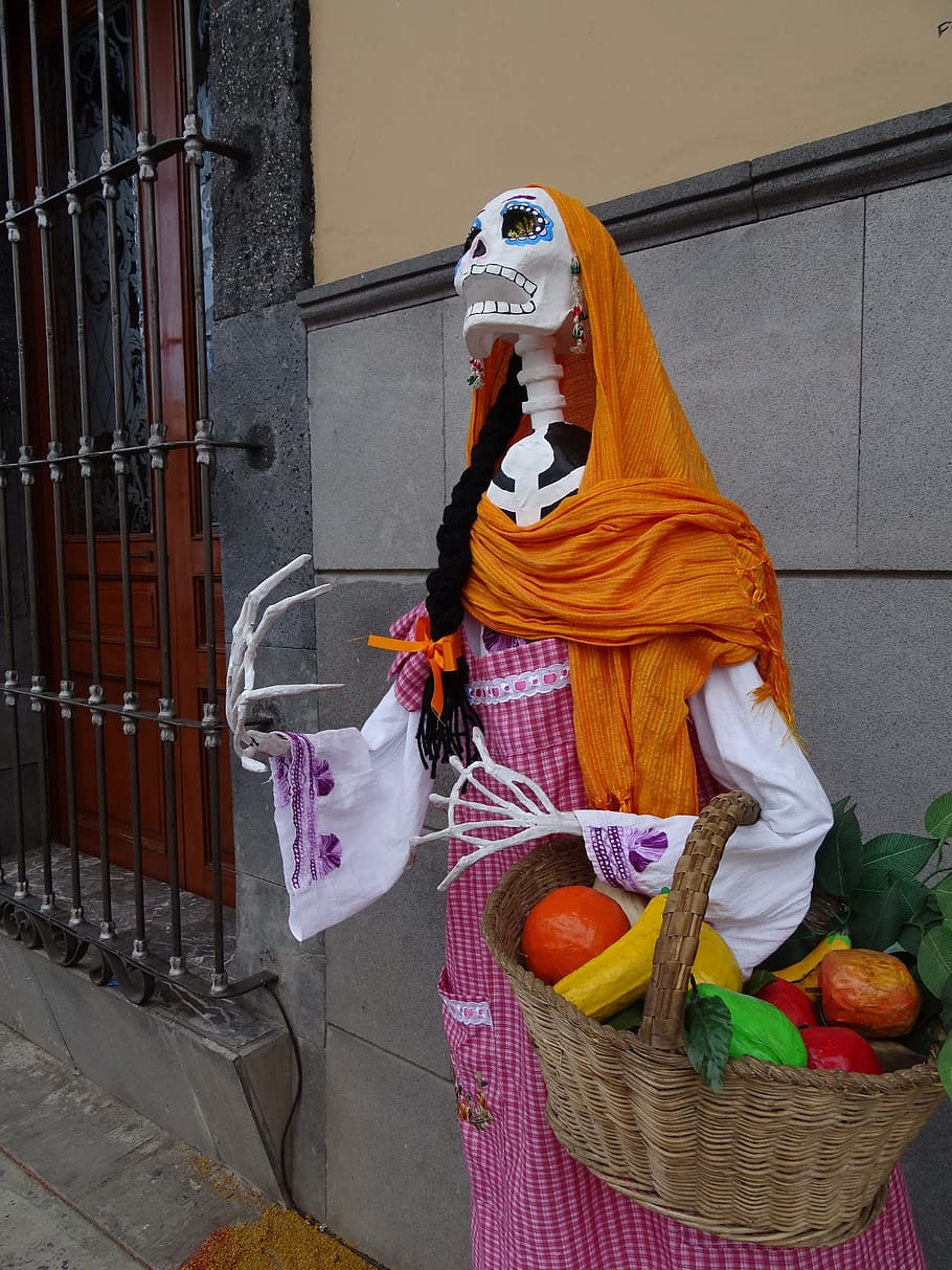 Day Of The Dead, Catrina, Mexico, tradisi, festival populer, mesin kertas, kerangka, wanita, kematian, kerajinan