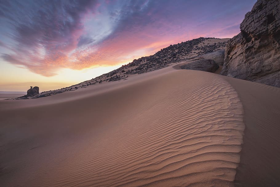 sand, desert, sahara, landscape, dry, hot, nature, dune, travel, heat