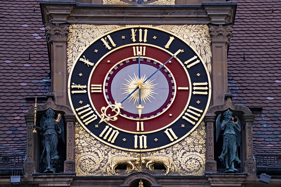 old town hall, heilbronn, baden württemberg, germany, astronomical clock, places of interest, clock, architecture, roman numeral, building exterior